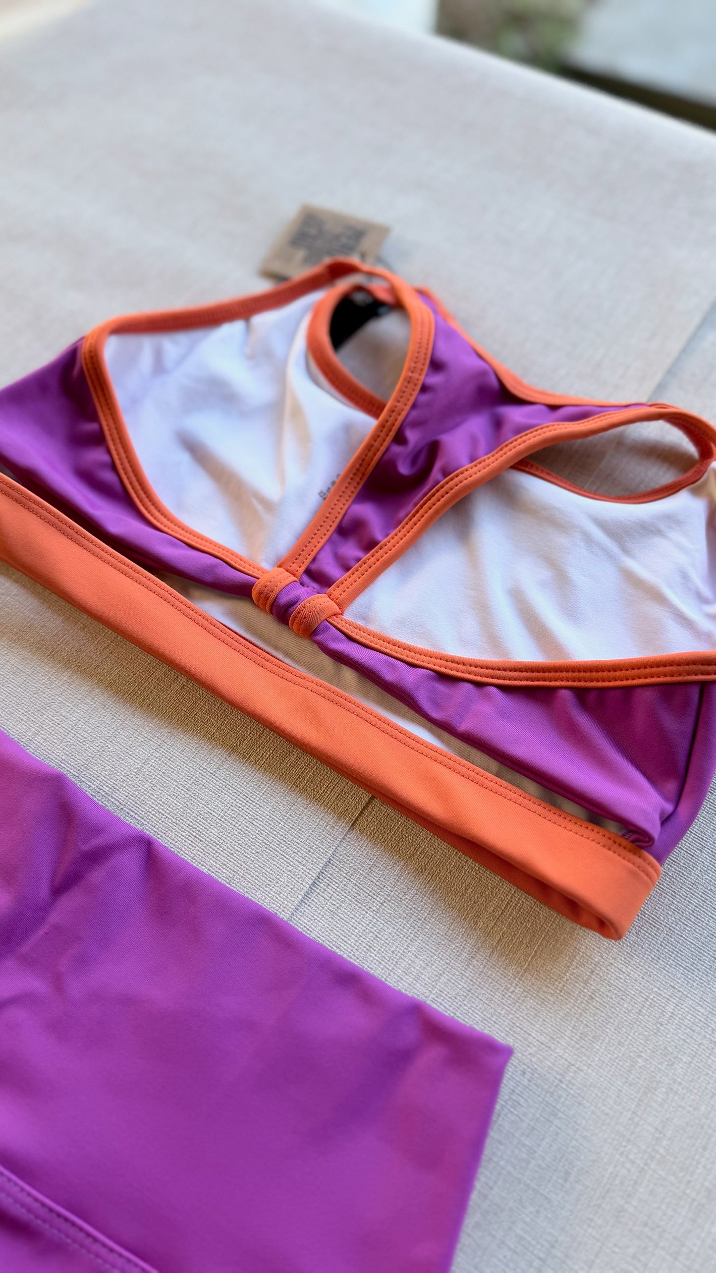 Conjunto Fitness Bicolor Roxo/Laranja