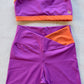 Conjunto Fitness Bicolor Roxo/Laranja