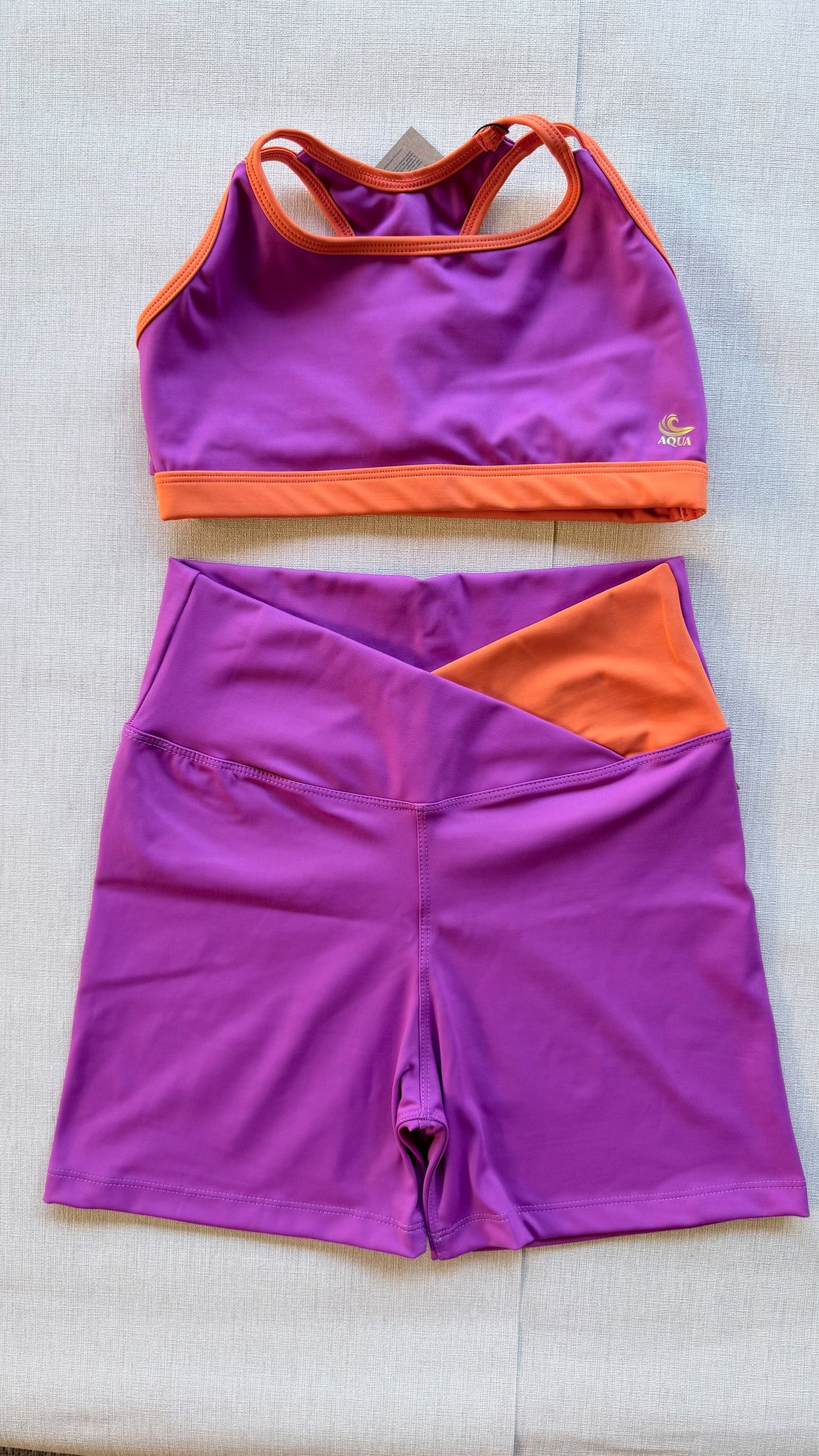 Conjunto Fitness Bicolor Roxo/Laranja