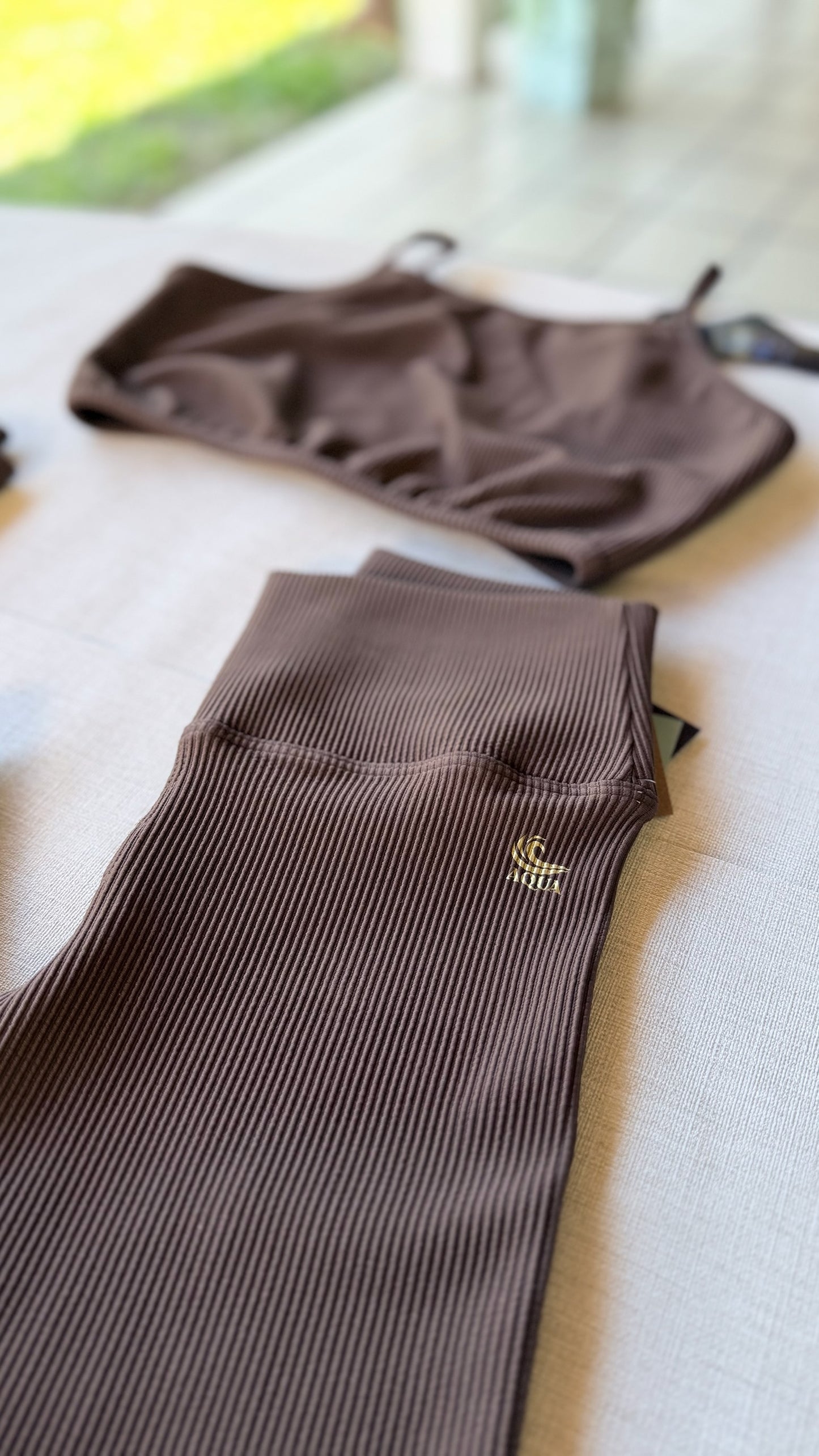 Conjunto Fitness- Leggings e Top Canelado