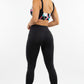 Conjunto Fitness- Leggings com recorte- Top estampado.