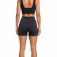 CONJUNTO FITNESS CANELADO PRETO- BERMUDA COM BOLSO E TOP
