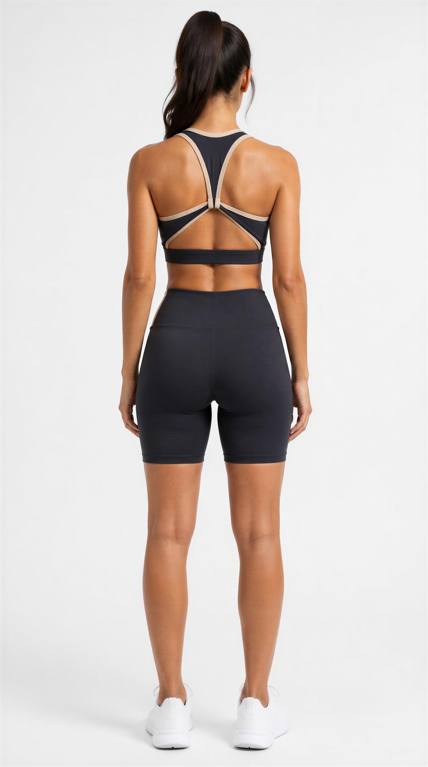 Conjunto Fitness Bicolor Preto/Nude