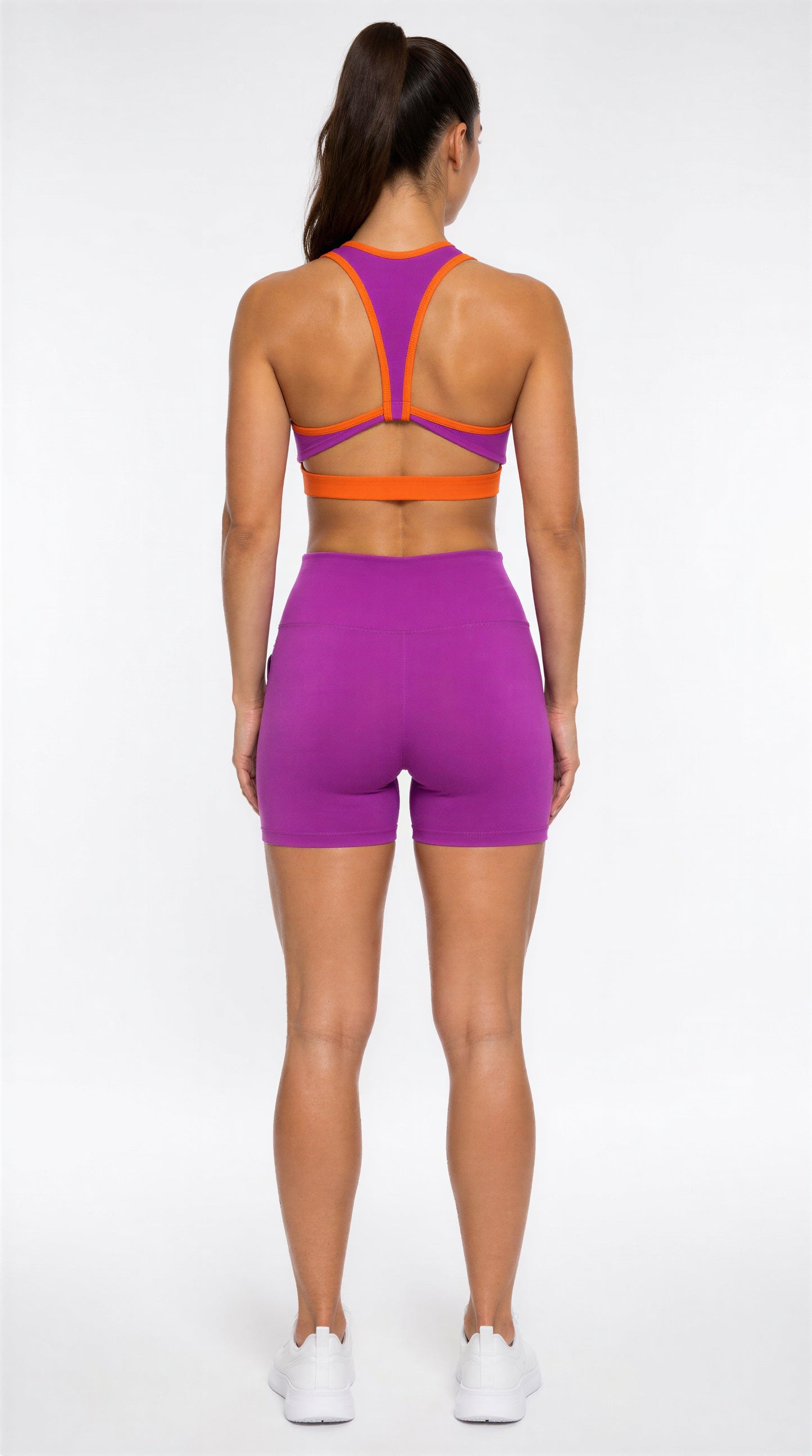 Conjunto Fitness Bicolor Roxo/Laranja