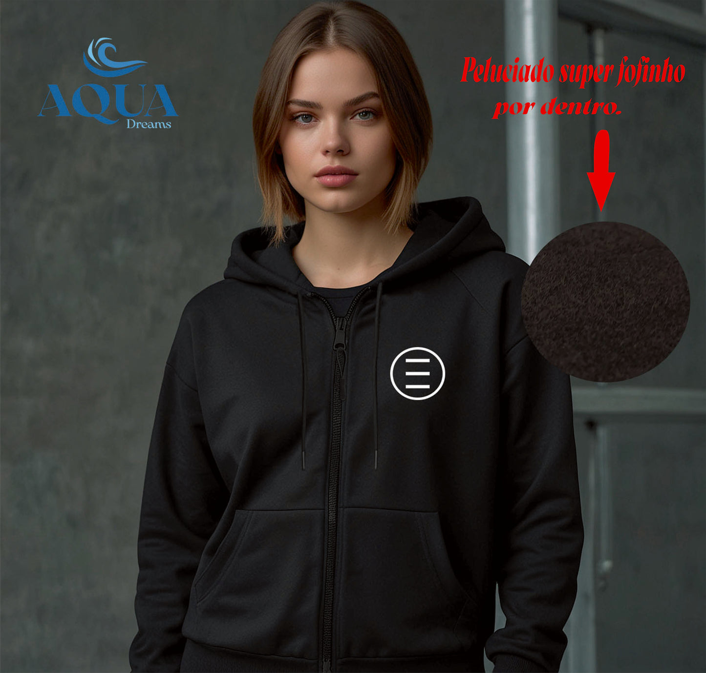 Moletom Algodão com Ziper Unisex